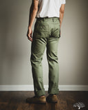 Iron Heart - IH-717-OLV - 9oz Mercerised Selvedge Cotton Straight Cut Chinos - Olive