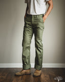 Iron Heart - IH-717-OLV - 9oz Mercerised Selvedge Cotton Straight Cut Chinos - Olive