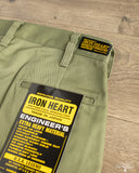 Iron Heart - IH-717-OLV - 9oz Mercerised Selvedge Cotton Straight Cut Chinos - Olive