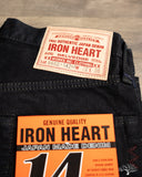 Iron Heart IH-888S-142od - Indigo Overdyed Black High Rise Tapered Denim