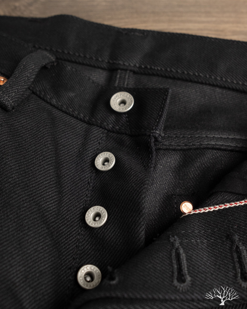 Iron Heart IH-888S-SB - 21oz Superblack (Non-Fade) Selvedge High Rise Tapered Denim