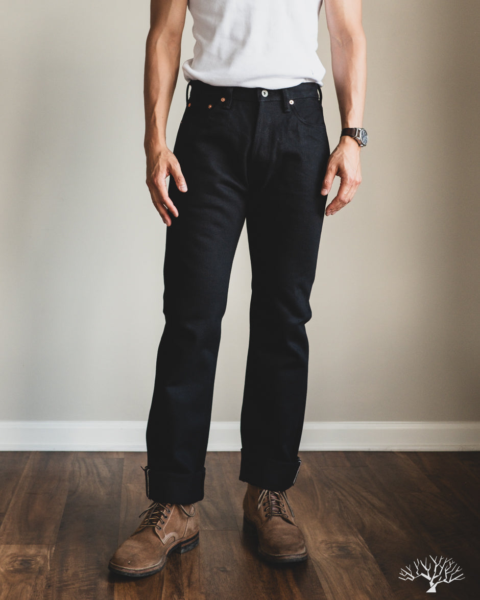 Iron Heart IH-888S-SB - 21oz Superblack (Non-Fade) Selvedge High Rise Tapered Denim