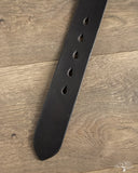 Iron Heart IHB-08-BLK Heavy Duty "Tochigi" Leather Belt with Nickel Garrison Buckle - Black