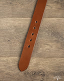 Iron Heart IHB-08-BRN Heavy Duty "Tochigi" Leather Belt with Nickel Garrison Buckle - Brown