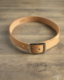 Iron Heart IHB-08-NAT Heavy Duty "Tochigi" Leather Belt with Nickel Garrison Buckle - Natural