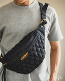 Iron Heart IHE-51-IND - Diamond Stitched 25oz Selvedge Denim Waist Bag - Indigo