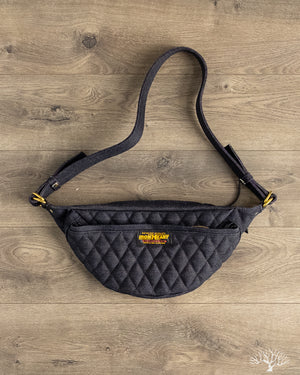 Iron Heart IHE-51-IND - Diamond Stitched 25oz Selvedge Denim Waist Bag - Indigo