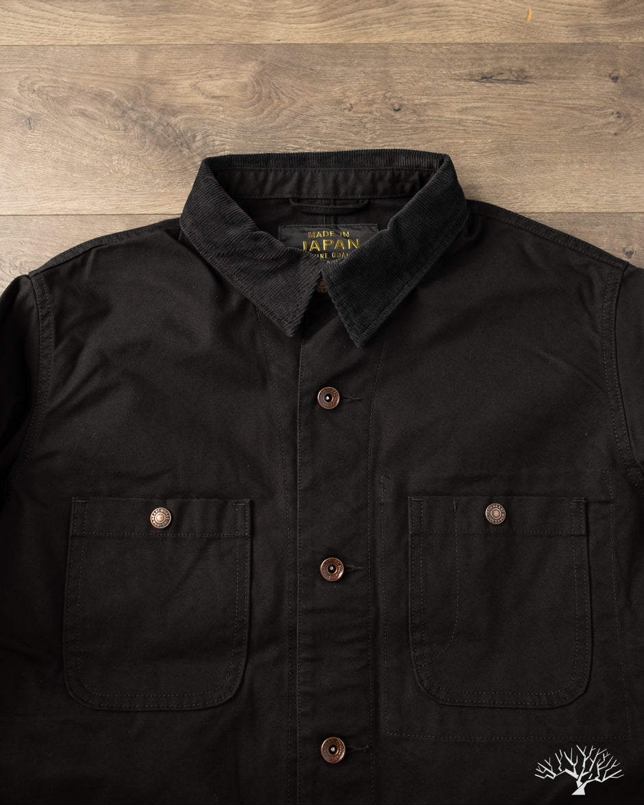 Iron Heart IHJ-148-BLK - 10oz Kurashikizome Organic Cotton Duck Chore Jacket - Black