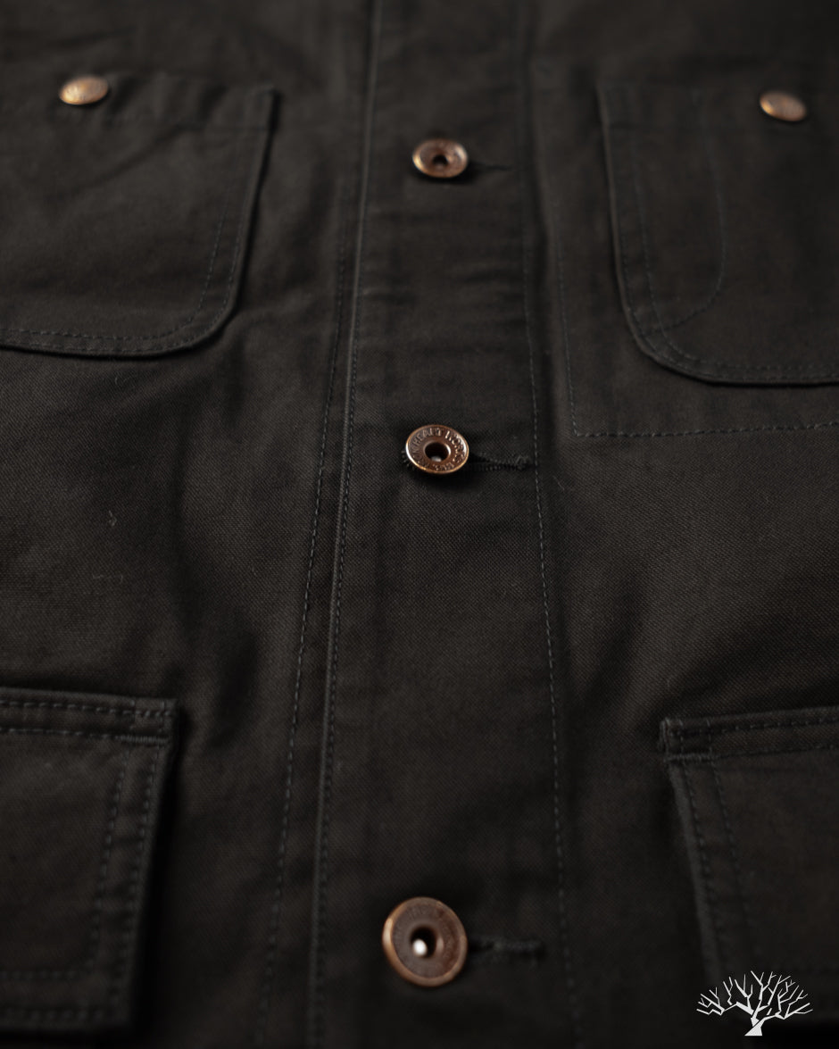 Iron Heart IHJ-148-BLK - 10oz Kurashikizome Organic Cotton Duck Chore Jacket - Black