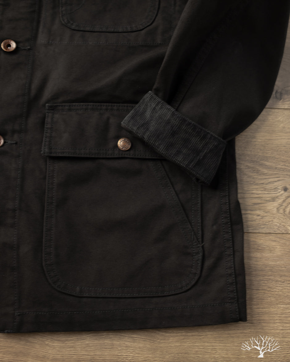 Iron Heart IHJ-148-BLK - 10oz Kurashikizome Organic Cotton Duck Chore Jacket - Black