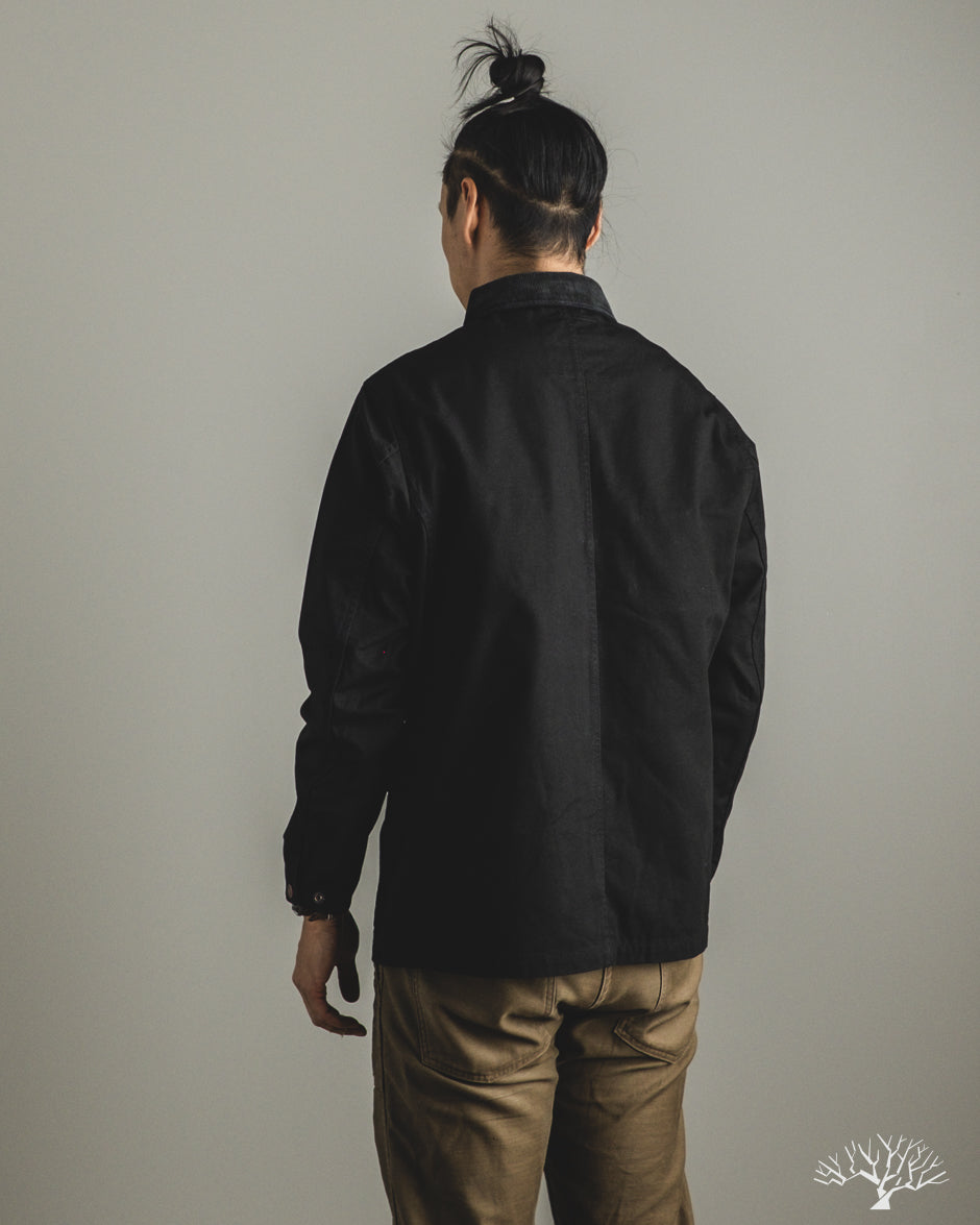 Iron Heart IHJ-148-BLK - 10oz Kurashikizome Organic Cotton Duck Chore Jacket - Black