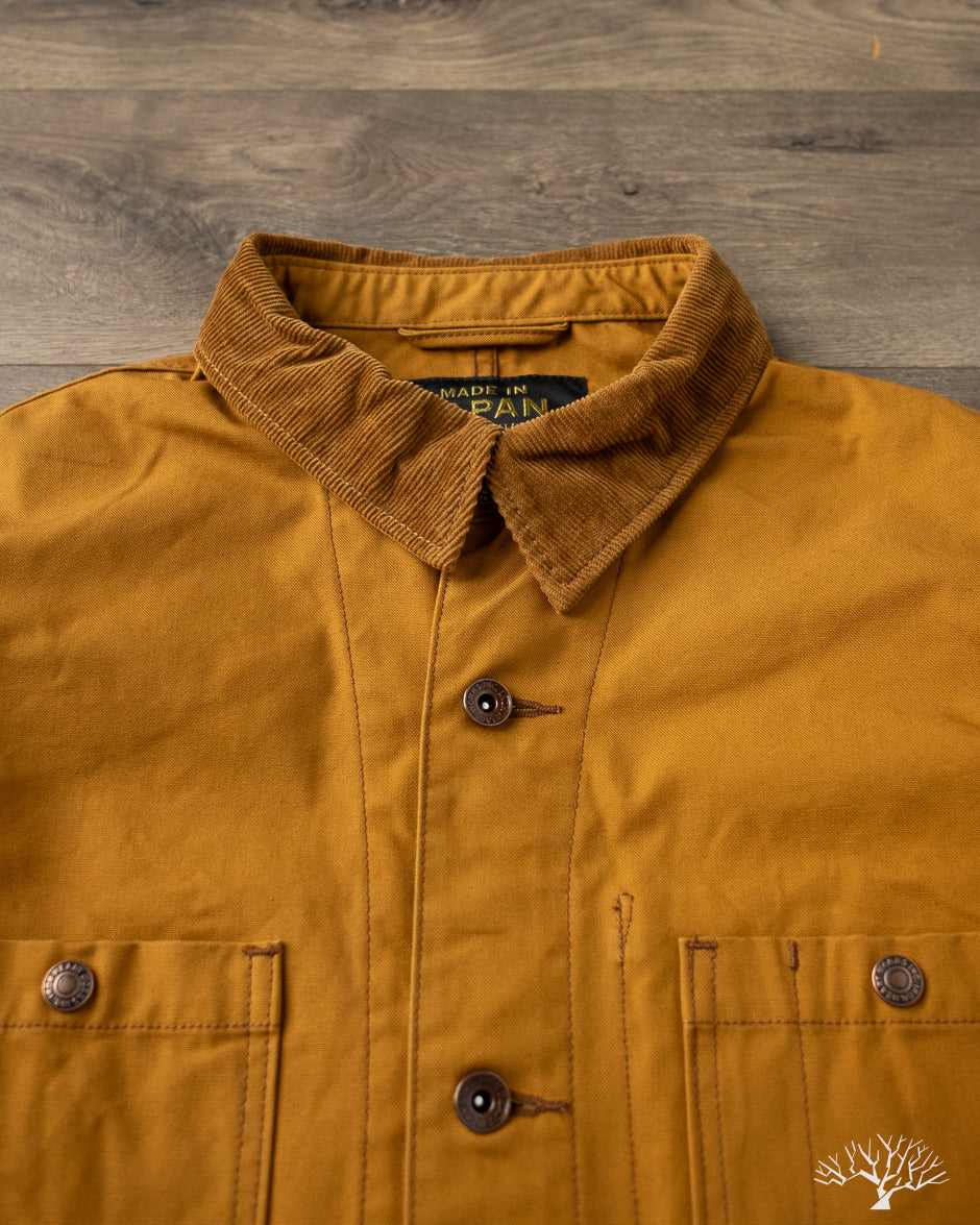 Iron Heart IHJ-148-BRN - 10oz Kurashikizome Organic Cotton Duck Chore Jacket - Brown