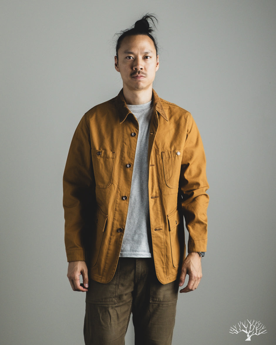 Iron Heart IHJ-148-BRN - 10oz Kurashikizome Organic Cotton Duck Chore Jacket - Brown