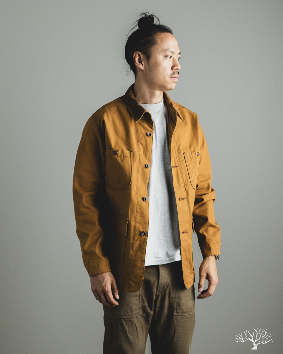 Iron Heart IHJ-148-BRN - 10oz Kurashikizome Organic Cotton Duck Chore Jacket - Brown