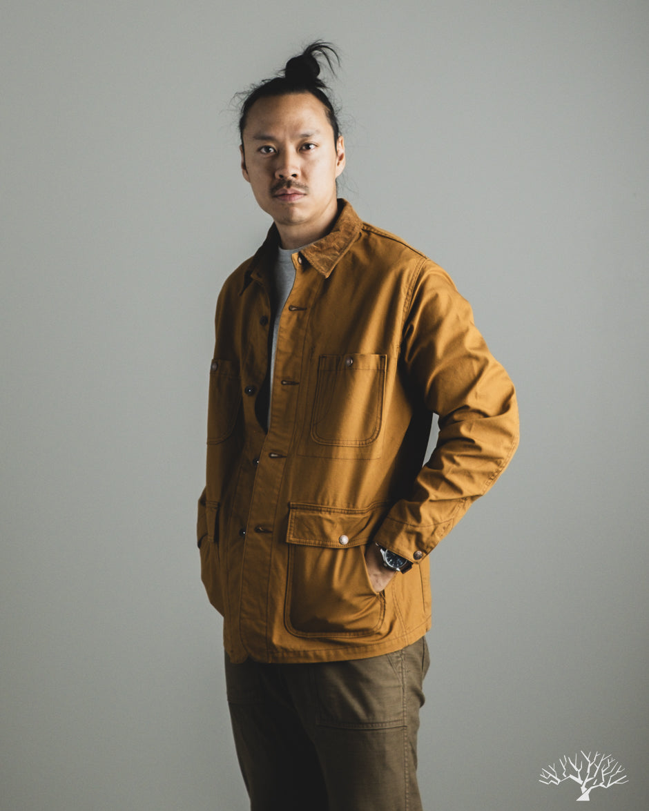 Iron Heart IHJ-148-BRN - 10oz Kurashikizome Organic Cotton Duck Chore Jacket - Brown