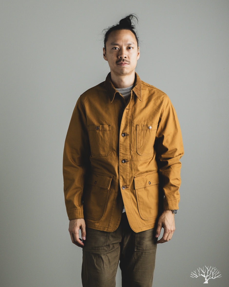 Iron Heart IHJ-148-BRN - 10oz Kurashikizome Organic Cotton Duck Chore Jacket - Brown