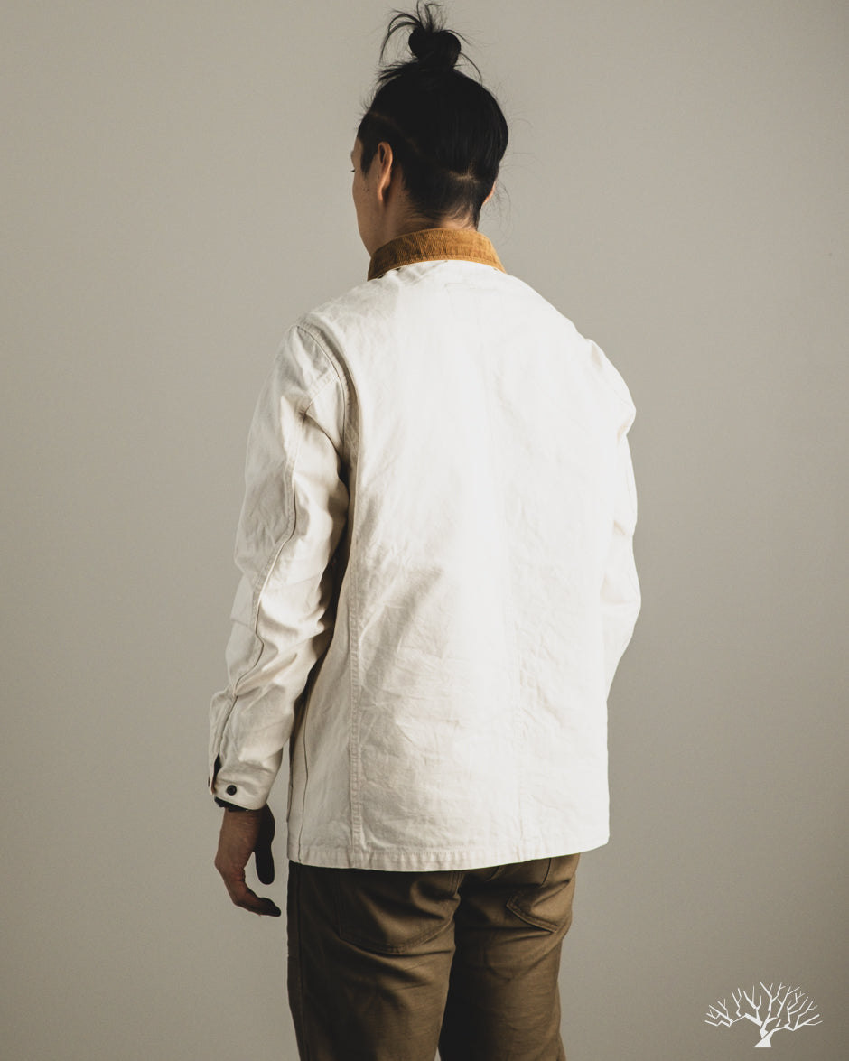 Iron Heart IHJ-148-IVO - 10oz Kurashikizome Organic Cotton Duck Chore Jacket - Ivory