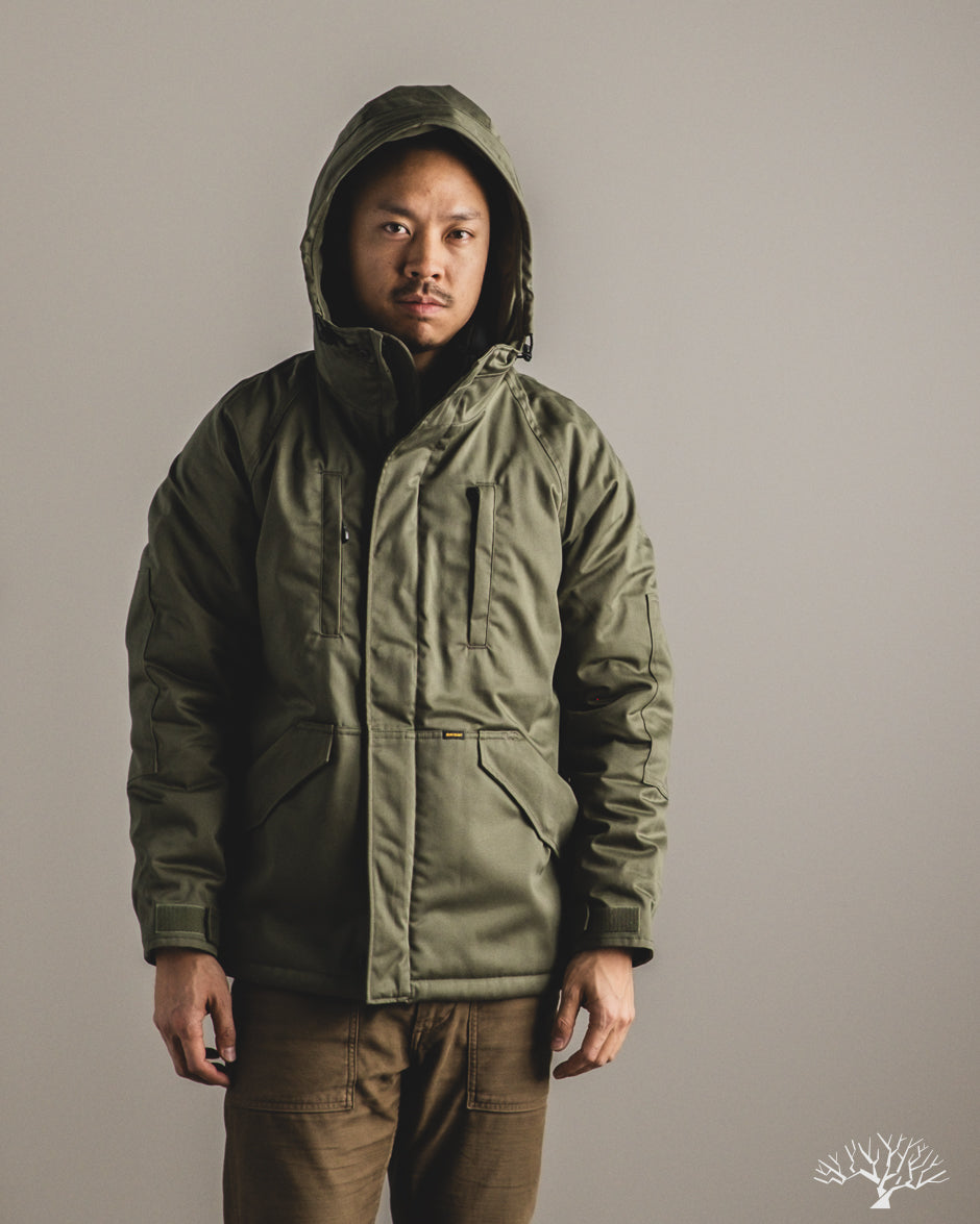 Iron Heart IHJ-154-OLV - 8oz Sateen/Primaloft Winter Parka Jacket - Olive