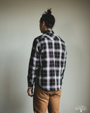 Iron Heart IHSH-439-BLK - 9oz Selvedge Flannel Check Western Shirt - Black