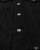 Iron Heart IHJ-86-BLK - 14oz Selvedge Denim Modified Type III Jacket - Black/Black