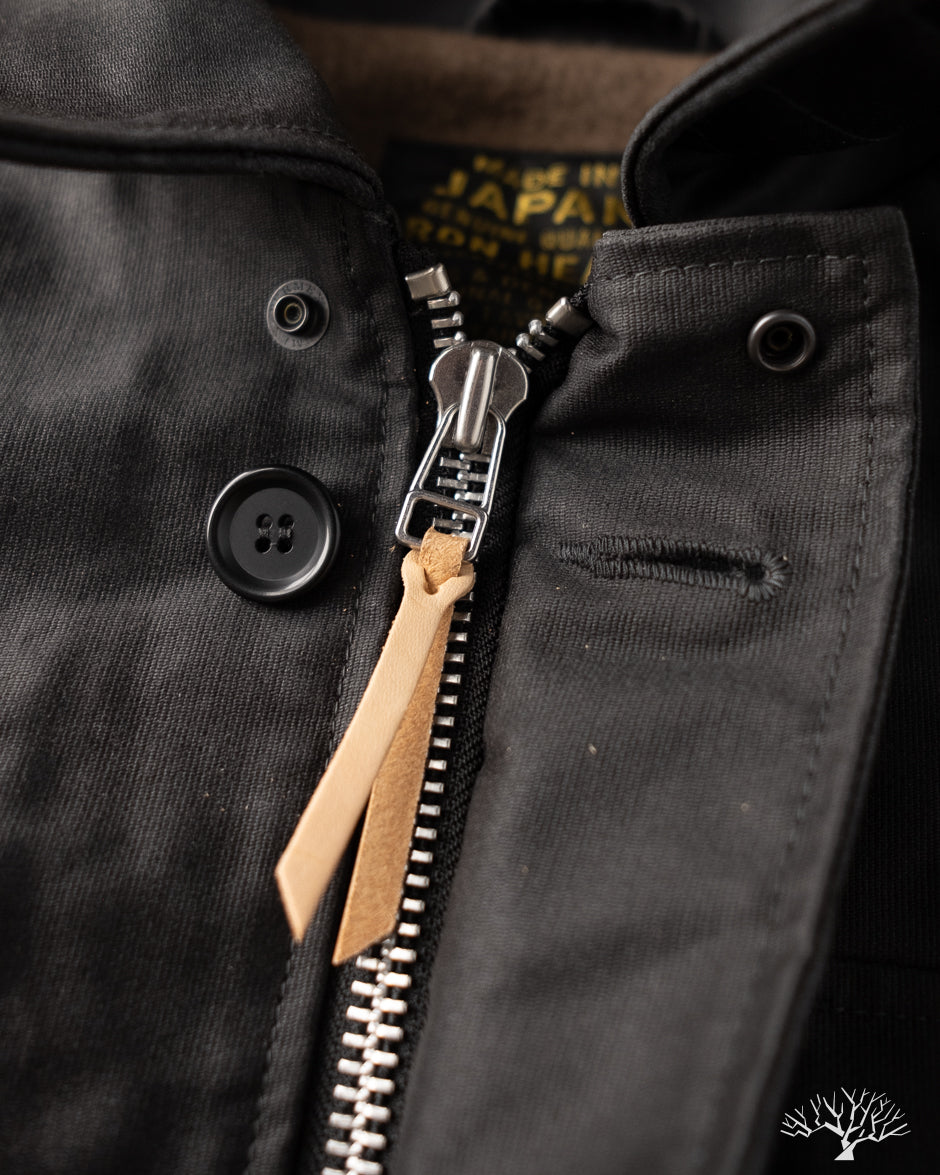 Iron Heart IHM-45-BLK - Oiled Whipcord A2 Deck Jacket - Black