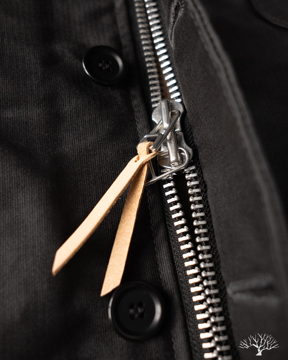 Iron Heart IHM-45-BLK - Oiled Whipcord A2 Deck Jacket - Black