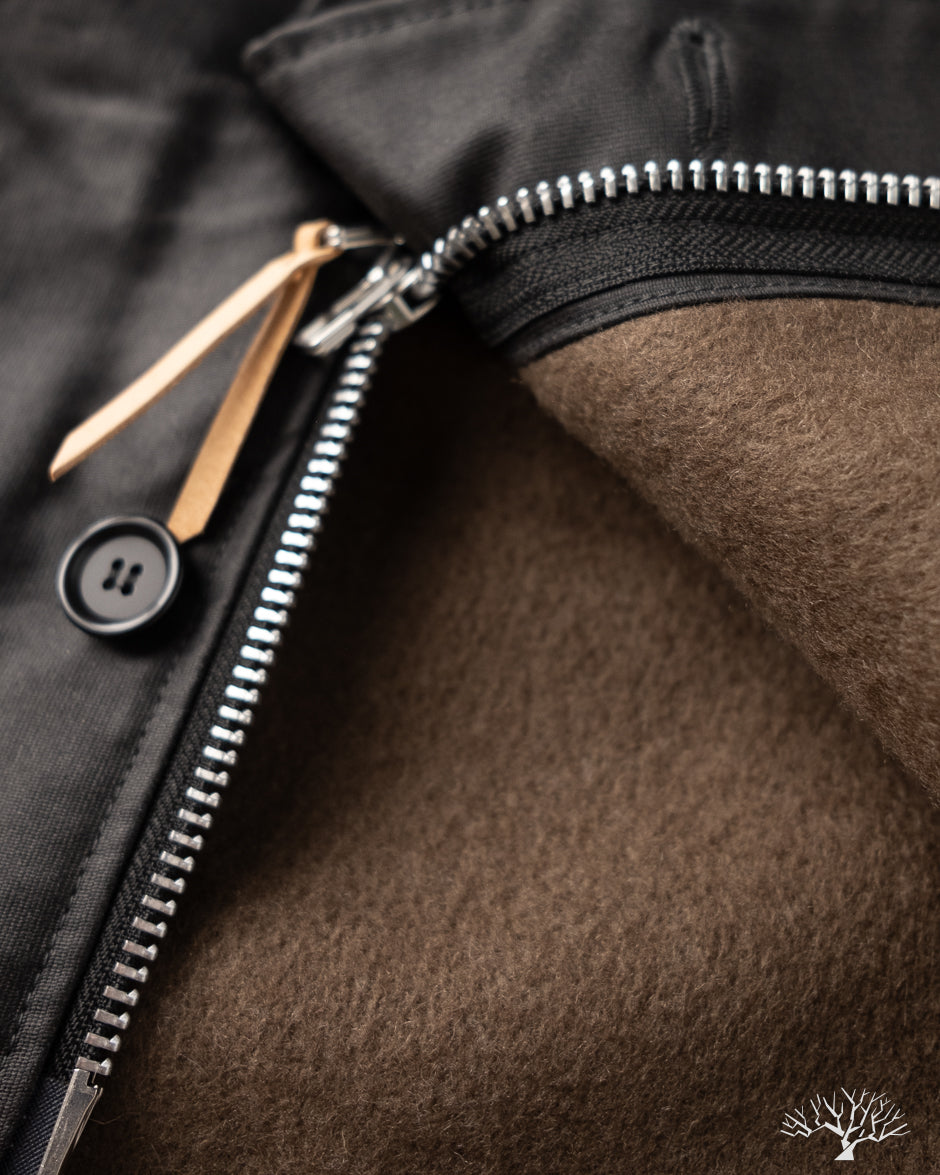 Iron Heart IHM-45-BLK - Oiled Whipcord A2 Deck Jacket - Black