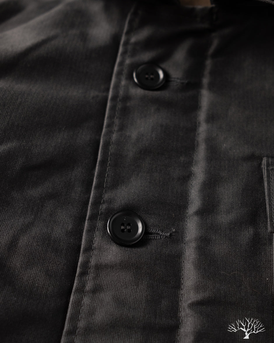 Iron Heart IHM-45-BLK - Oiled Whipcord A2 Deck Jacket - Black