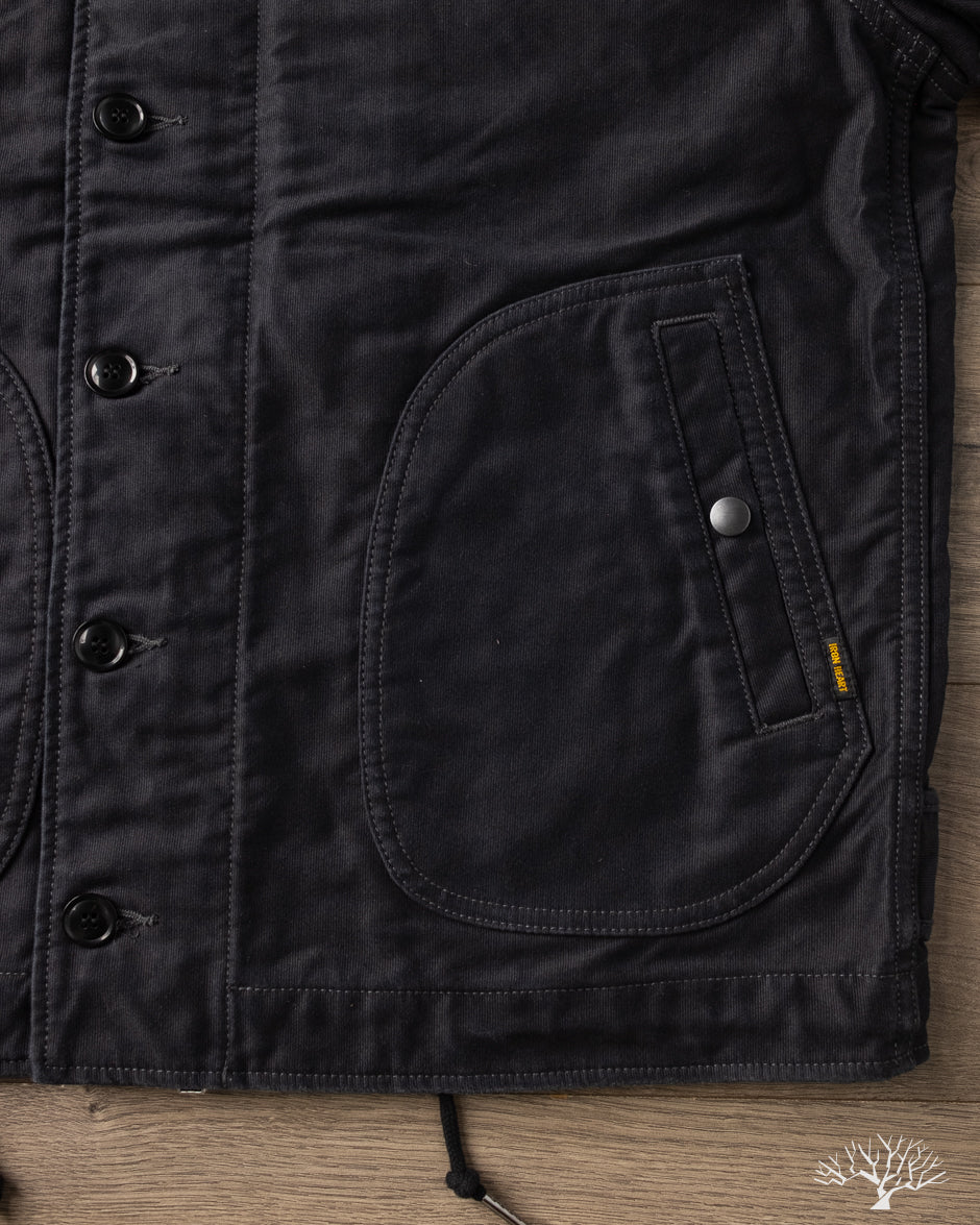 Iron Heart IHM-48-BLK - Lightweight Whipcord N1 Deck Jacket - Black