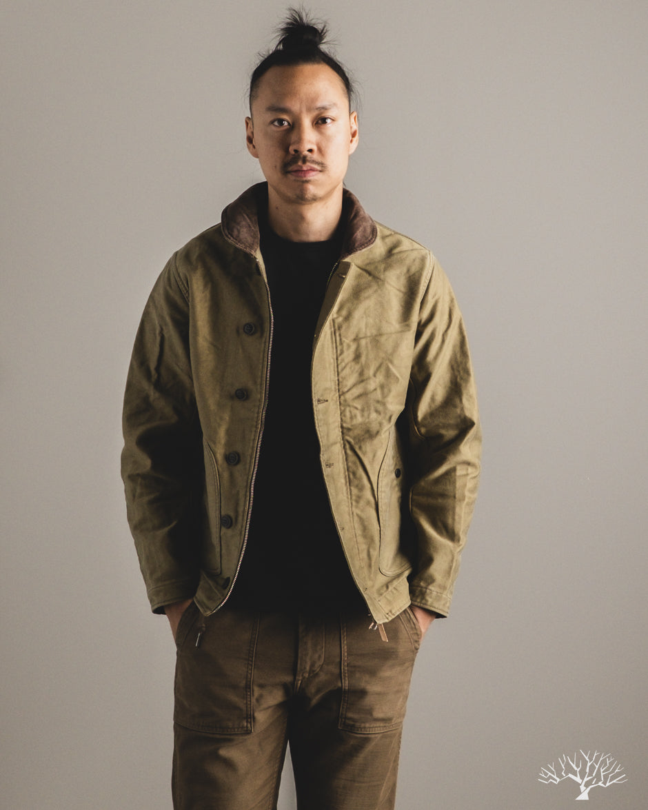 Iron Heart IHM-48-KHA - Lightweight Whipcord N1 Deck Jacket - Khaki