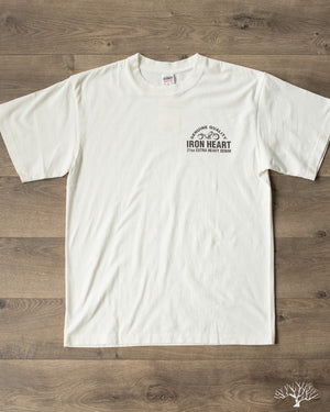 Iron Heart IHPT-2304-WHT - 7.5oz Printed Loopwheel Crew Neck T-Shirt - White