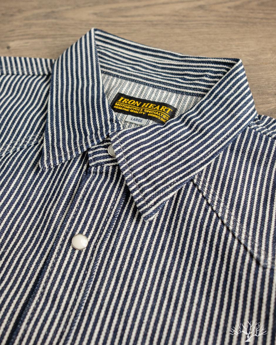 Iron Heart - IHSH-07-IND - Indigo Hickory Stripe Western Shirt