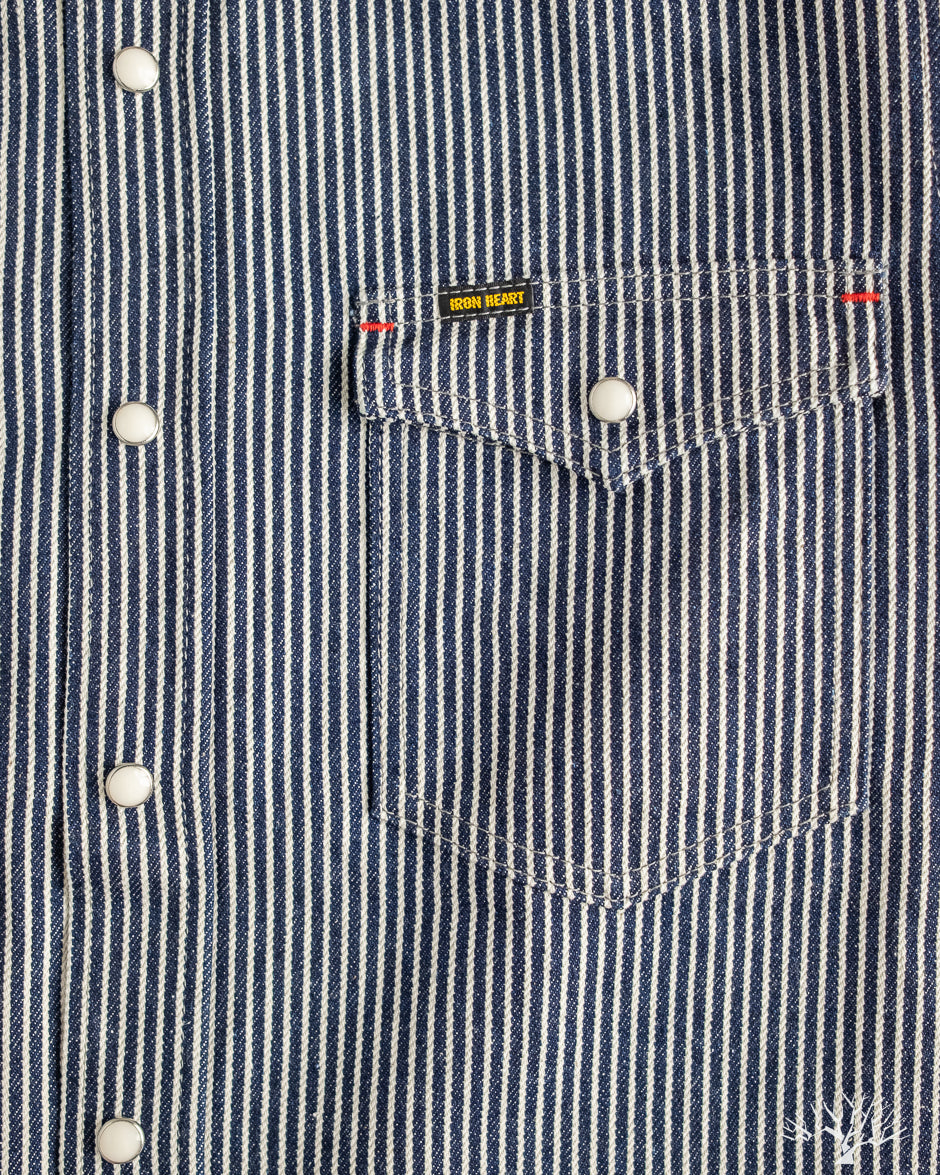Iron Heart - IHSH-07-IND - Indigo Hickory Stripe Western Shirt