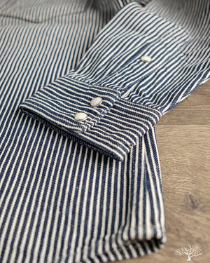 Iron Heart - IHSH-07-IND - Indigo Hickory Stripe Western Shirt