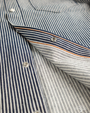 Iron Heart - IHSH-07-IND - Indigo Hickory Stripe Western Shirt
