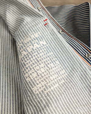 Iron Heart - IHSH-07-IND - Indigo Hickory Stripe Western Shirt