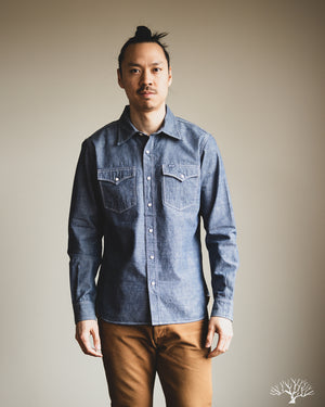 Iron Heart - IHSH-13-BLU - 10oz Selvedge Chambray Single Yoke