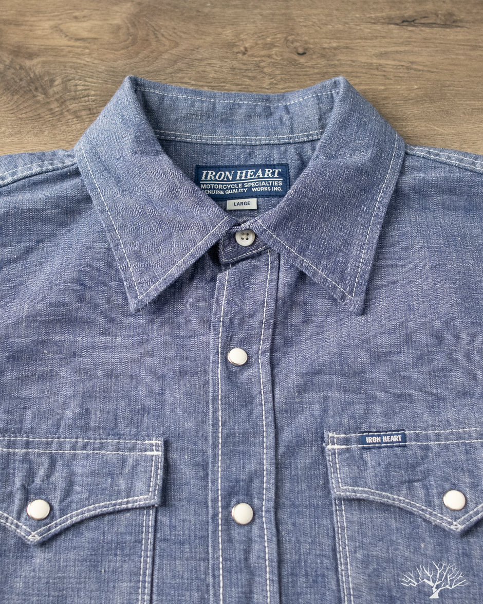 Iron Heart - IHSH-13-BLU - 10oz Selvedge Chambray Single Yoke