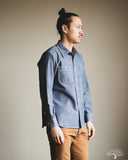 Iron Heart IHSH-21-BLU - 10oz Selvedge Chambray Work Shirt - Blue