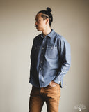 Iron Heart IHSH-21-BLU - 10oz Selvedge Chambray Work Shirt - Blue