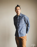 Iron Heart IHSH-21-BLU - 10oz Selvedge Chambray Work Shirt - Blue