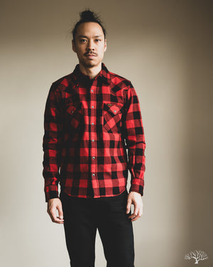 Iron Heart - IHSH-232-RED Ultra Heavy Flannel Buffalo Check Western Shirt Iron Heart - IHSH-232-RED Ultra Heavy Flannel Buffalo Check Western Shirt