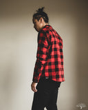 Iron Heart IHSH-232-RED Ultra Heavy Flannel Western Shirt - Red/Black