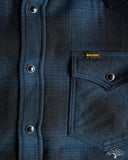 Iron Heart IHSH-264-NAV - UHF Ombré Check Western Shirt - Navy/Black