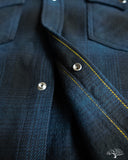 Iron Heart IHSH-264-NAV - UHF Ombré Check Western Shirt - Navy/Black