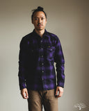 Iron Heart IHSH-264-PUR - UHF Ombré Check Western Shirt - Purple/Black