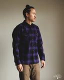 Iron Heart IHSH-264-PUR - UHF Ombré Check Western Shirt - Purple/Black