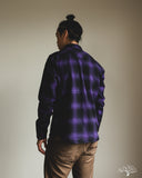Iron Heart IHSH-264-PUR - UHF Ombré Check Western Shirt - Purple/Black