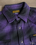 Iron Heart IHSH-264-PUR - UHF Ombré Check Western Shirt - Purple/Black