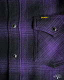 Iron Heart IHSH-264-PUR - UHF Ombré Check Western Shirt - Purple/Black